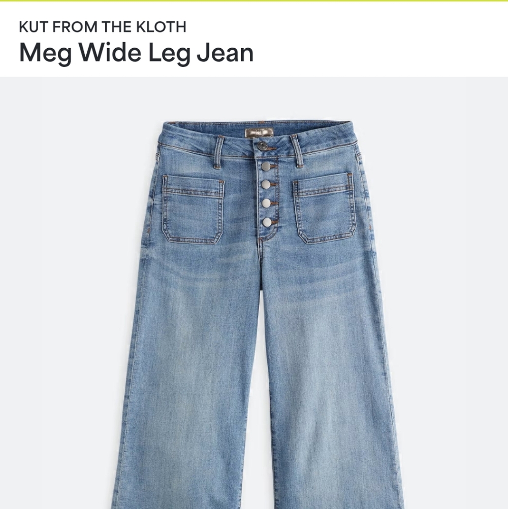 Kut from the Kloth Meg Wide Leg High-Rise Button-Fly Jeans
